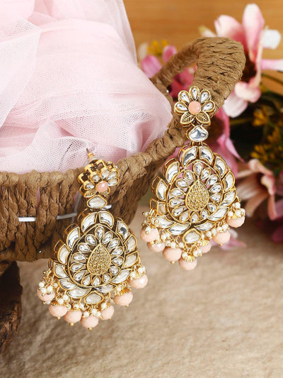 earrings - Bling Bag Peach Ranav Ethnic Designer Earrings