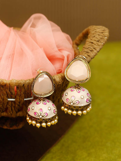 earrings - Bling Bag Lilac Shesha Meenakari Jhumkis