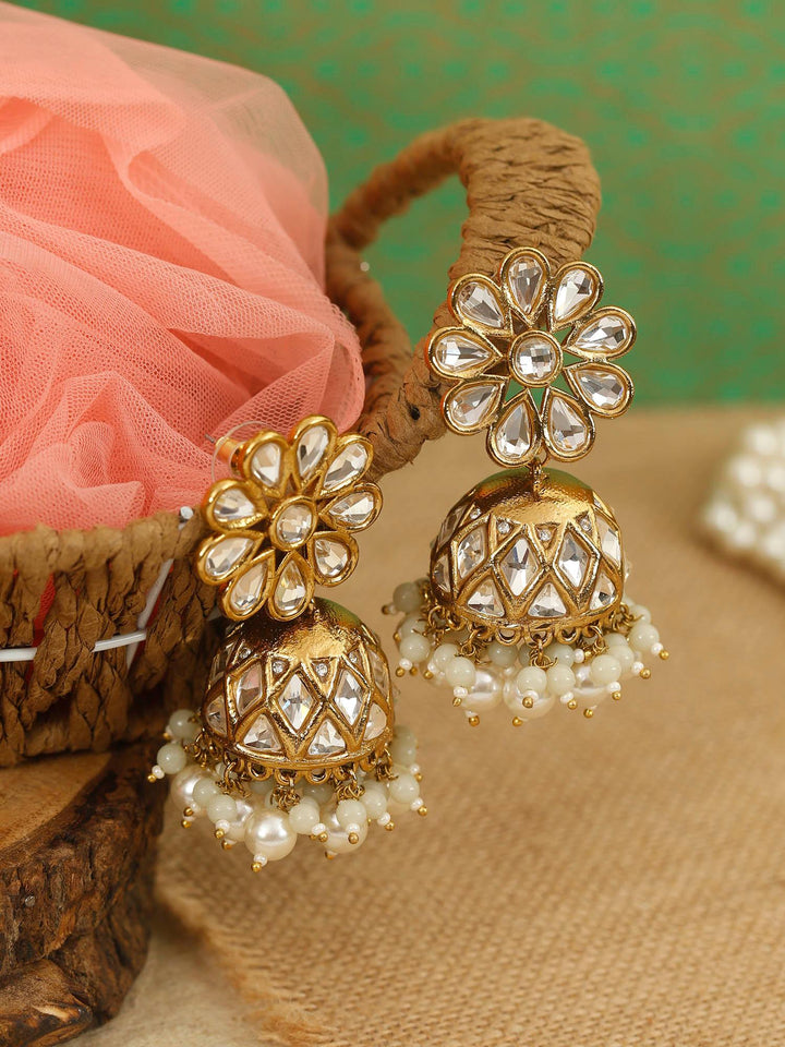earrings - Bling Bag Ivory Jayrani Designer Jhumkis