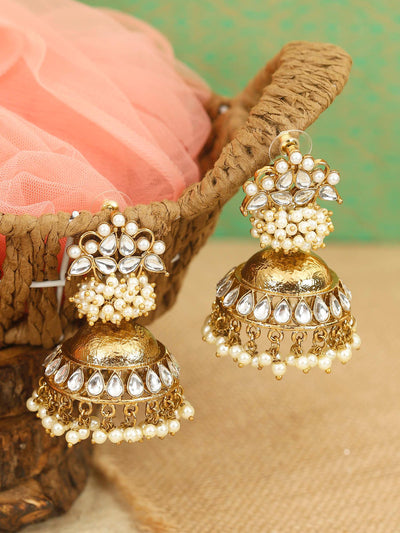 earrings - Bling Bag Pearls Hastha Dessigner Jhumkis