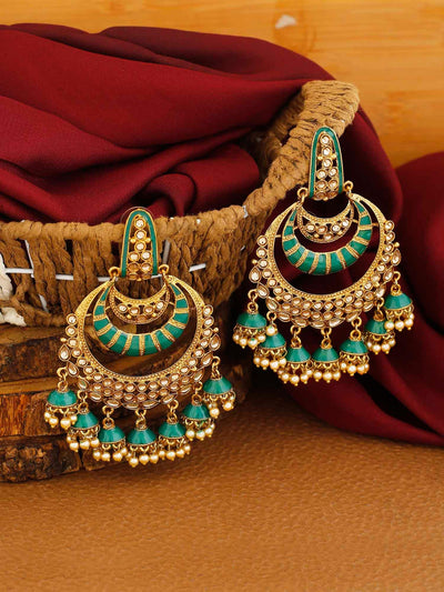 earrings - Bling Bag Jade Fiona Designer Jhumkis