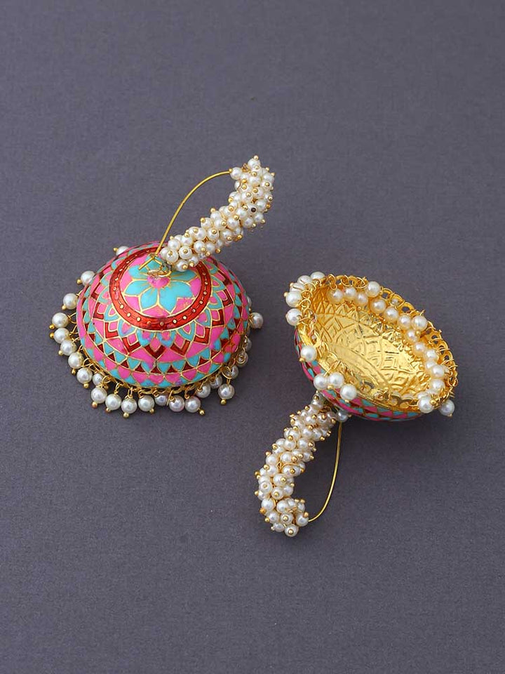 Pink Laranya Jhumkis