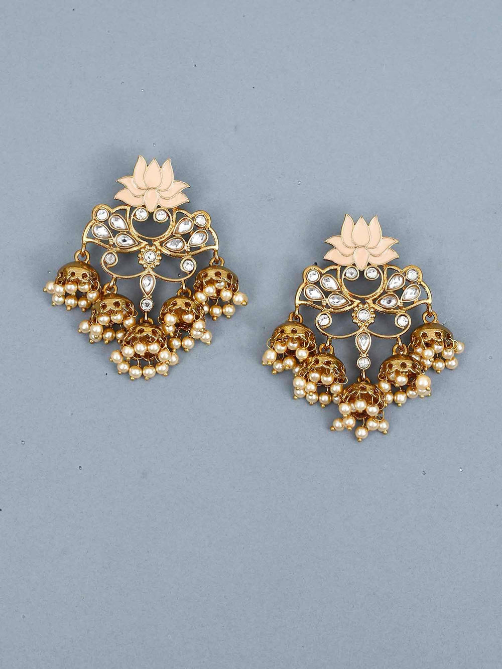 earrings - Bling Bag Peach Lotus Multiple Designer Earrings