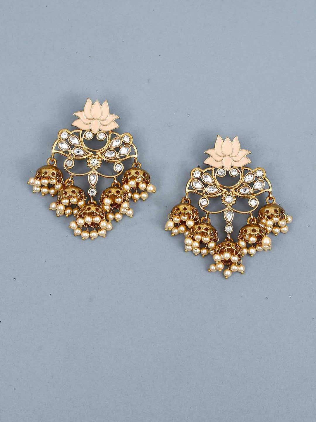 earrings - Bling Bag Peach Lotus Multiple Designer Earrings
