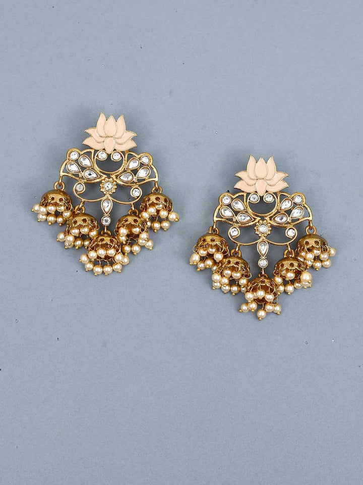 earrings - Bling Bag Peach Lotus Multiple Designer Earrings