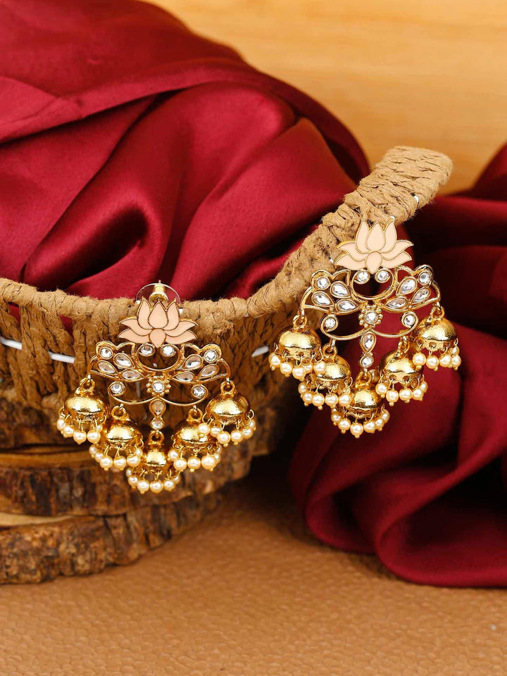 earrings - Bling Bag Peach Lotus Multiple Designer Earrings