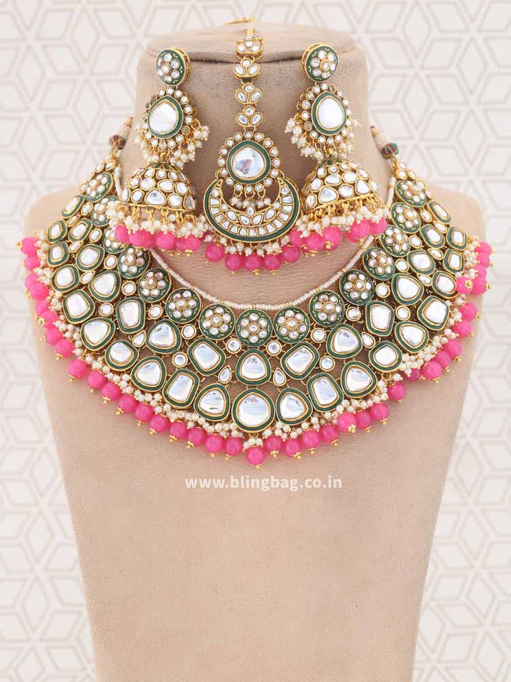 Pink Sangmesh Jewellery Set
