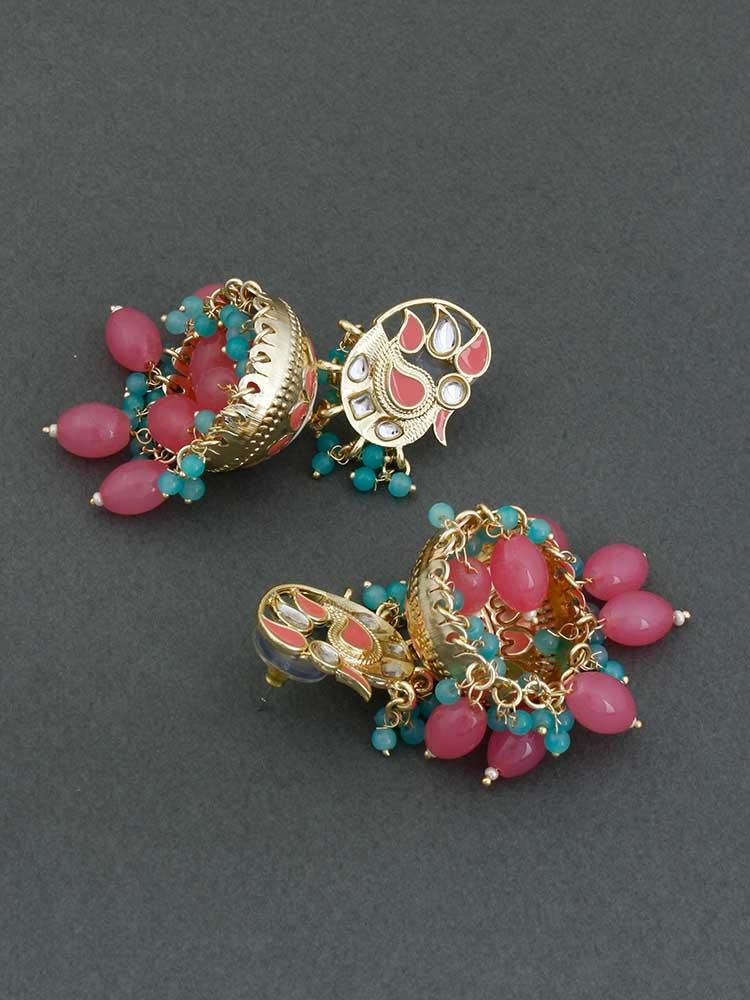 Pink Trishla Jhumkis - Bling Bag