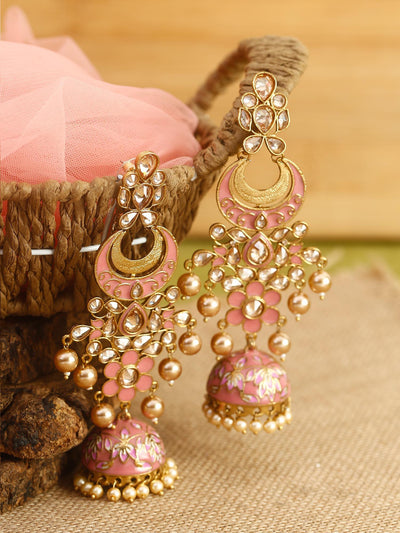 earrings - Bling Bag Pink Guldasta Designer Earrings