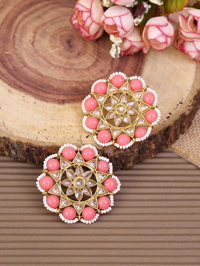 earrings - Bling Bag Coral Rajkumari Designer Studs