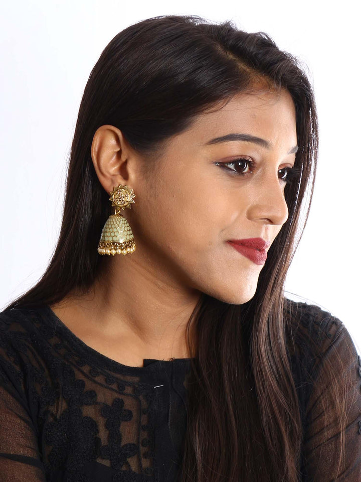 earrings - Bling Bag Mint Bell Ethnic Earrings