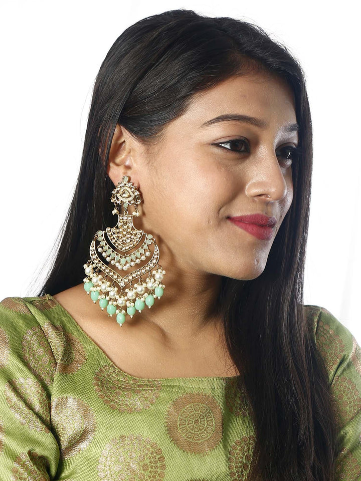 earrings - Bling Bag Mint Samsaptaka Designer Earrings