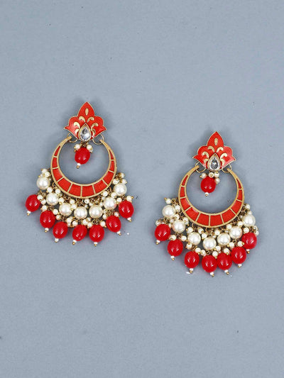 earrings - Bling Bag Red Patti Mohana Chandbali