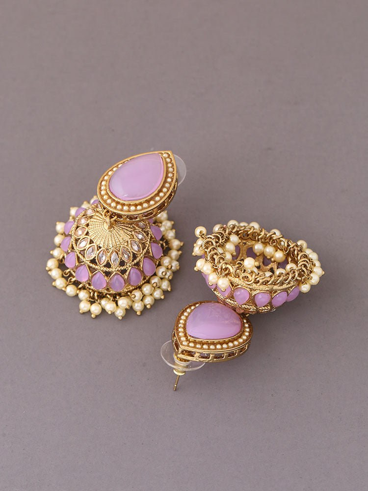 Purple Charuja Jhumkis