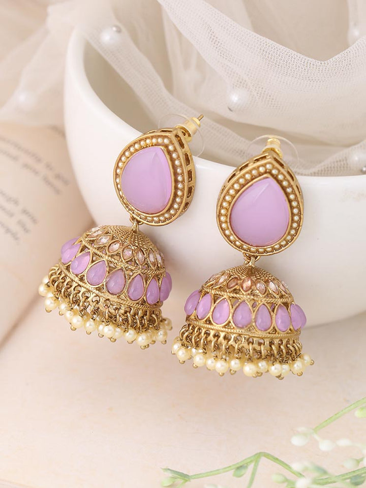 Purple Charuja Jhumkis