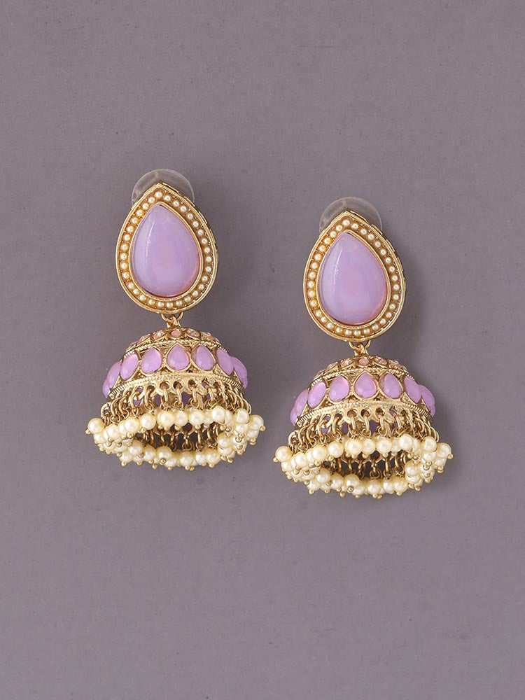 Purple Charuja Jhumkis