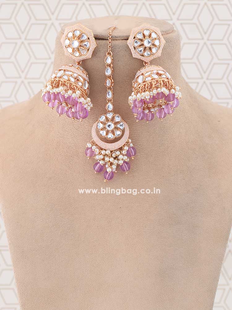 Purple Dhivja Jewellery Set