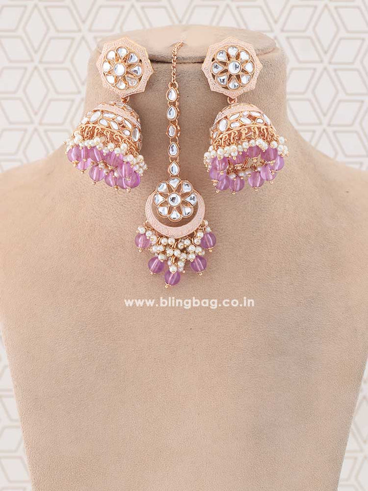 Purple Dhivja Jewellery Set