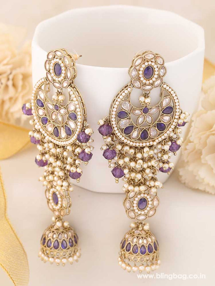 Purple Gurnam Jhumkis