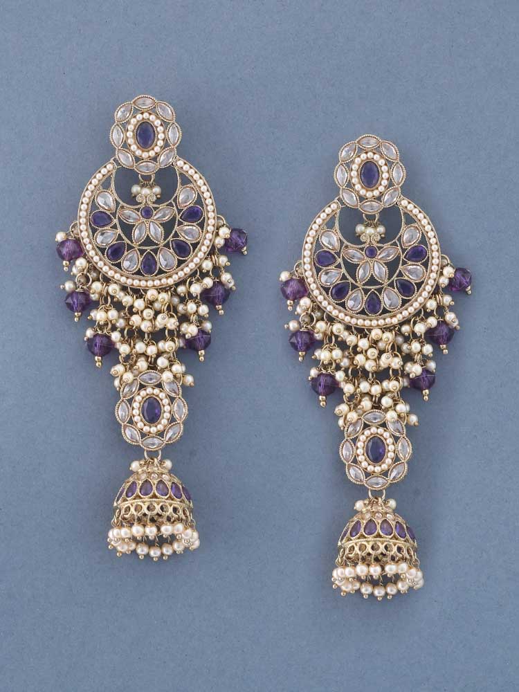 Purple Gurnam Jhumkis
