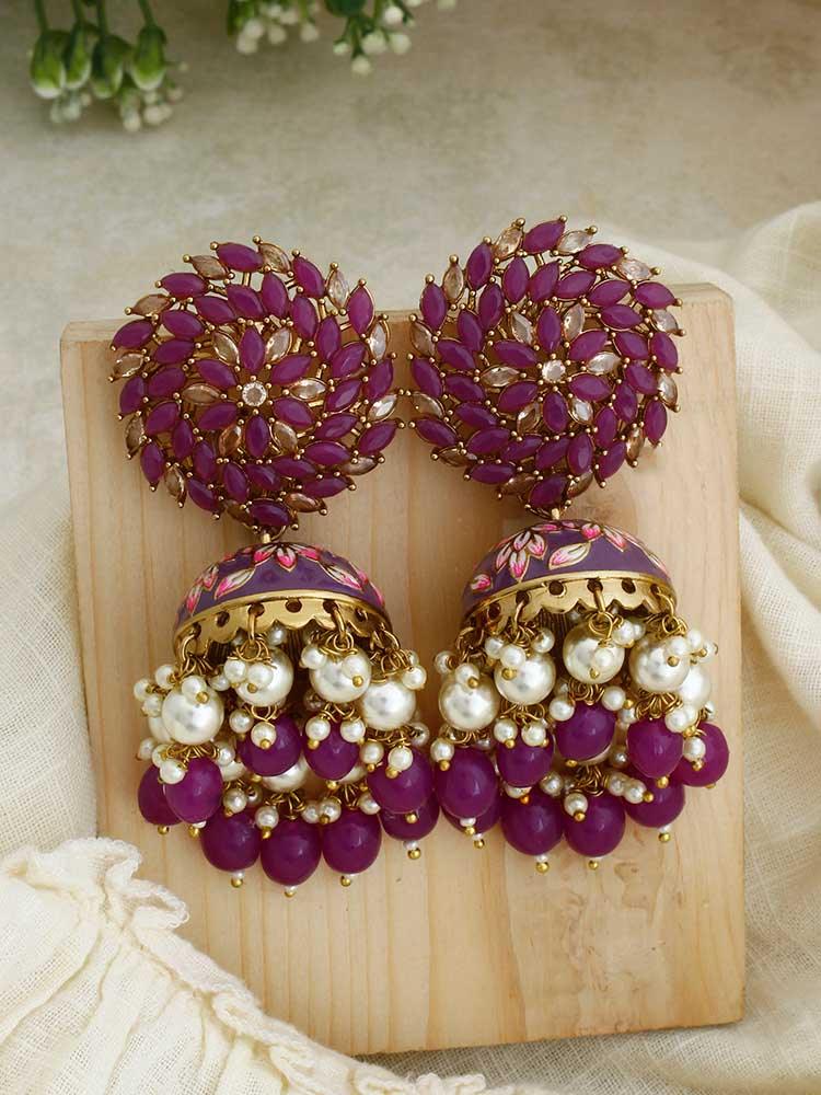 Purple Jessi Jhumkis - Bling Bag