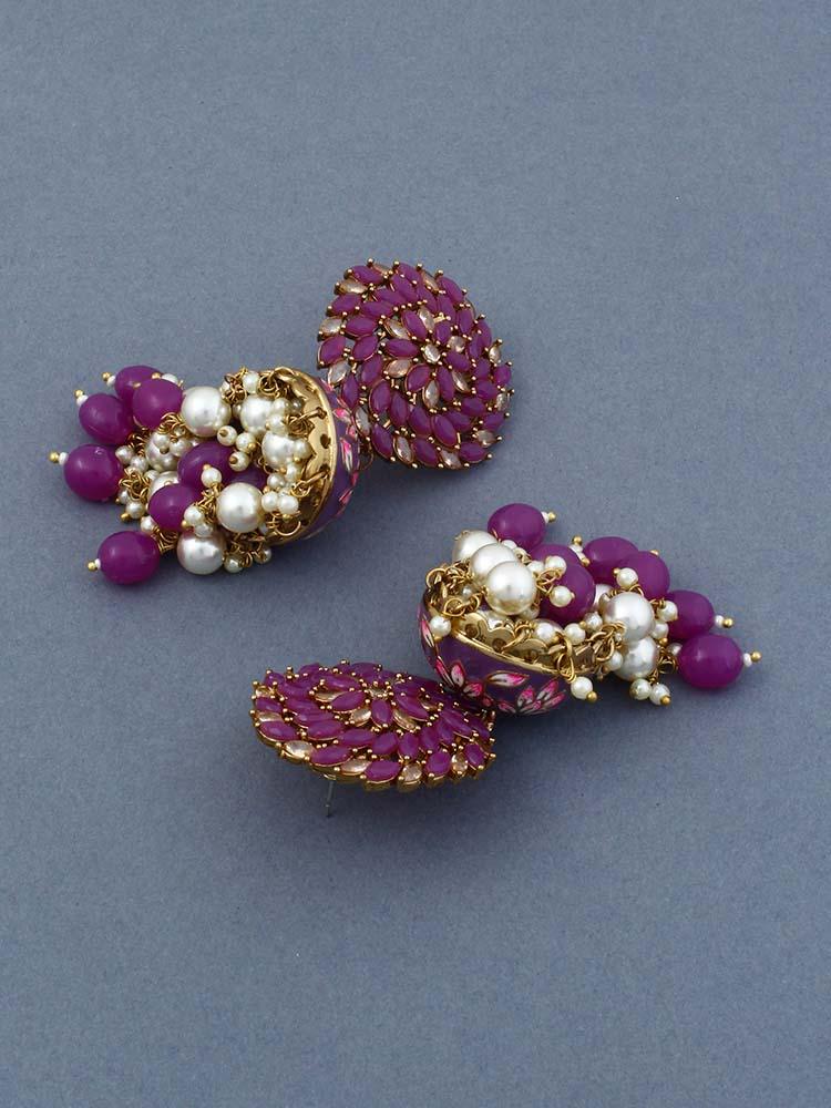 Purple Jessi Jhumkis - Bling Bag