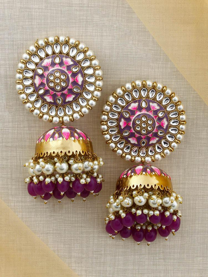 Purple Kritika Jhumkis - Bling Bag