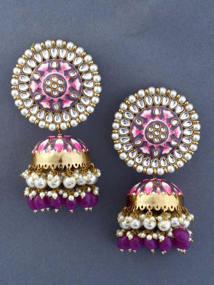 Purple Kritika Jhumkis - Bling Bag