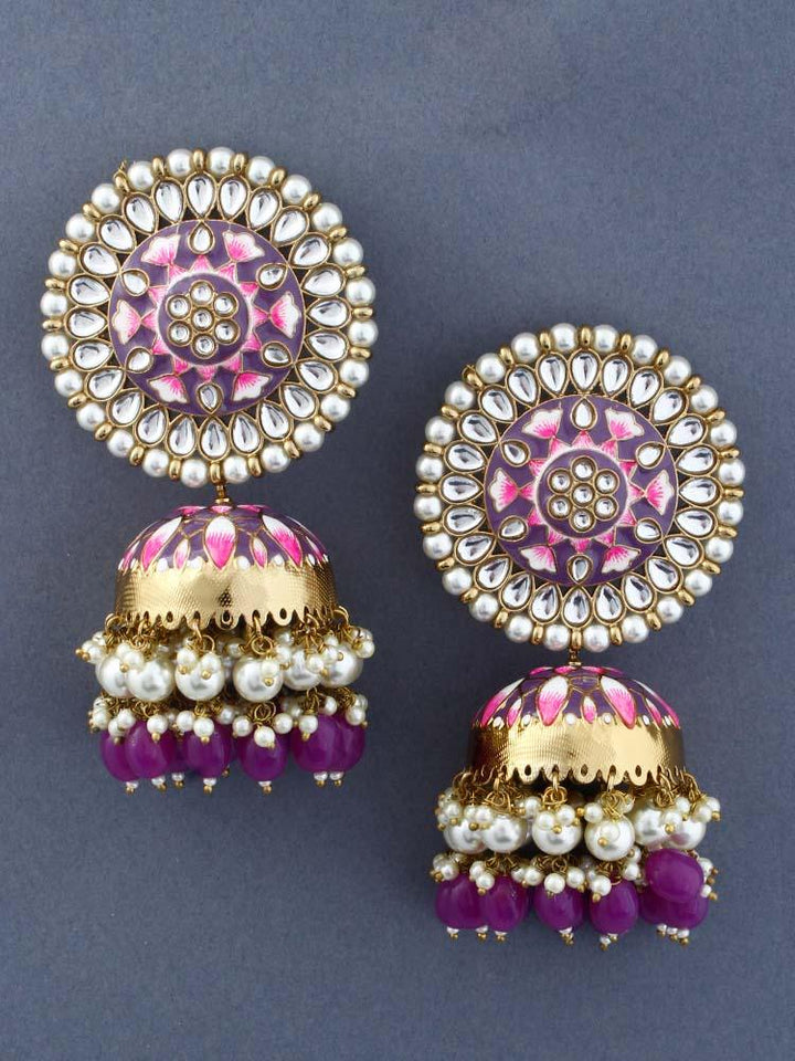 Purple Kritika Jhumkis - Bling Bag