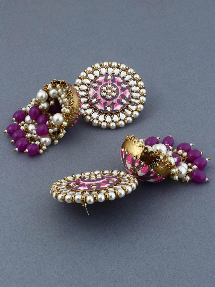 Purple Kritika Jhumkis - Bling Bag