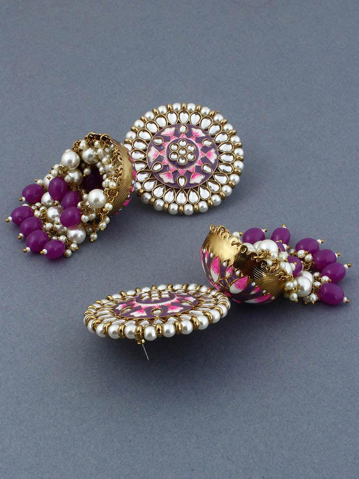 Purple Kritika Jhumkis - Bling Bag