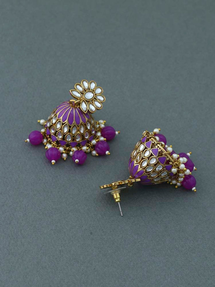 Purple Manjira Jhumkis