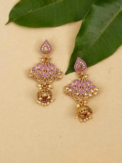 earrings - Bling Bag Purple Nitara Jhumki Earrings