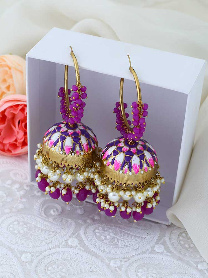 Purple Rajamani Jhumkis