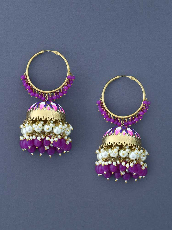 Purple Rajamani Jhumkis