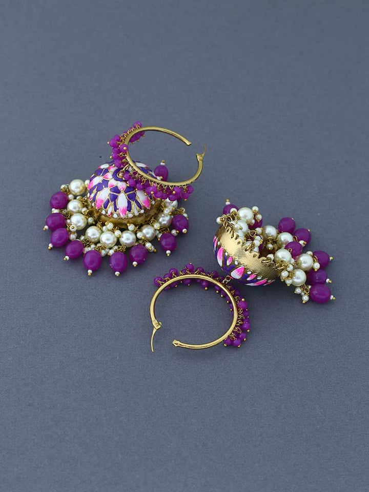 Purple Rajamani Jhumkis