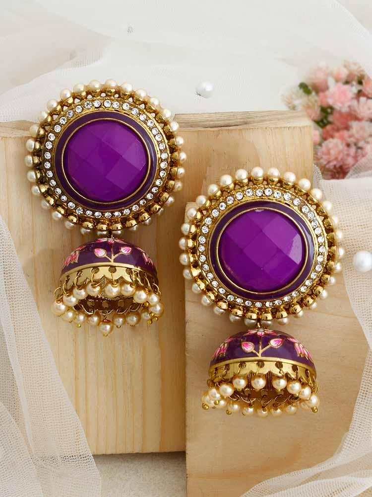 Purple Virat Jhumkis - Bling Bag