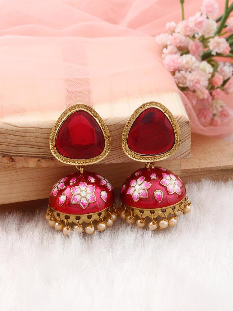 Rani Shesha Meenakari Jhumkis - Bling Bag