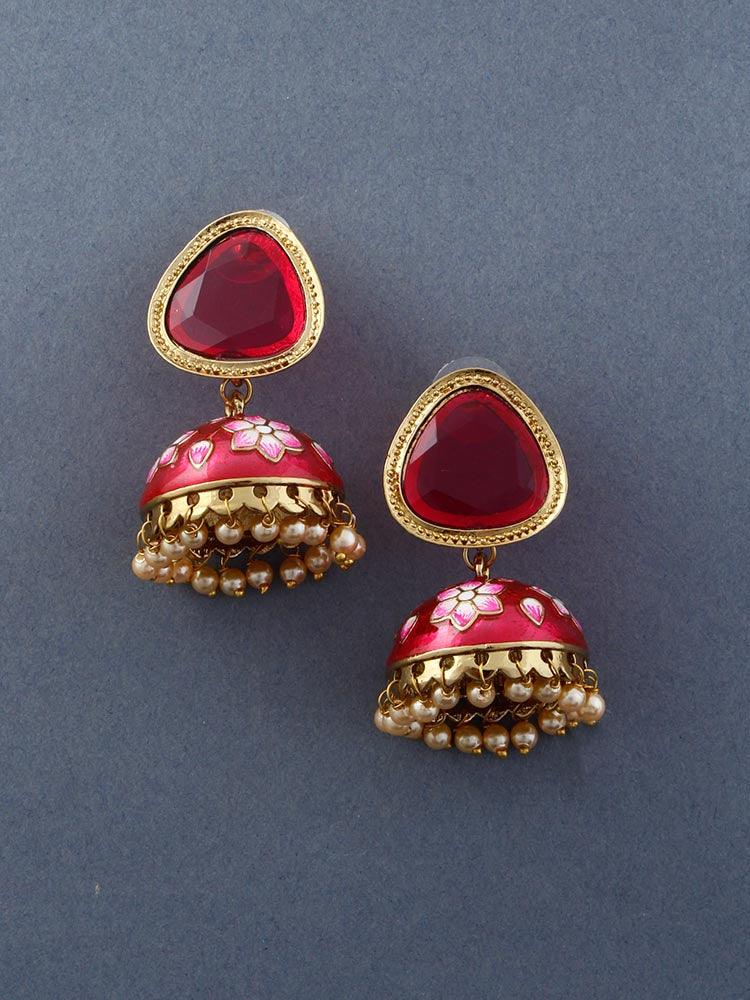 Rani Shesha Meenakari Jhumkis - Bling Bag