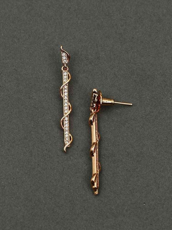 earrings - Bling Bag Mala Rose Gold Dangler Earrings