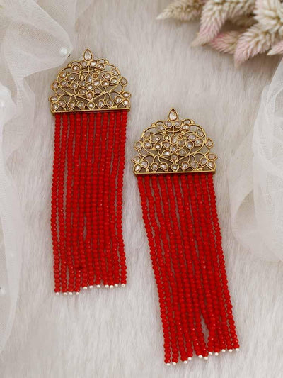 Red Anusha Designer Earrings - Bling Bag