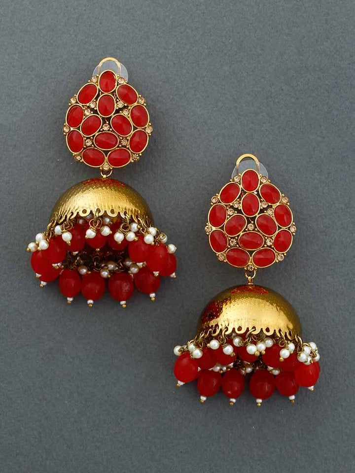 Red Bubble Jhumkis - Bling Bag