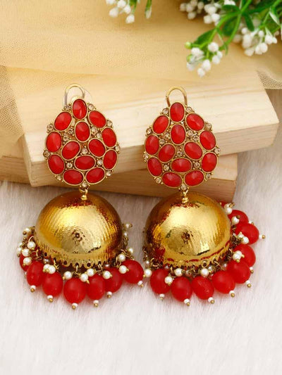 Red Bubble Jhumkis - Bling Bag