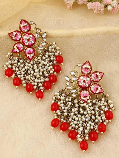 Red Chakrika Designer Earrings - Bling Bag