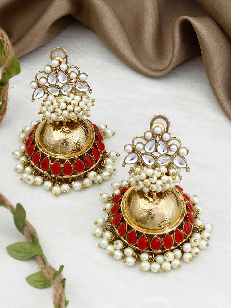 Red Hastha Jhumkis - Bling Bag