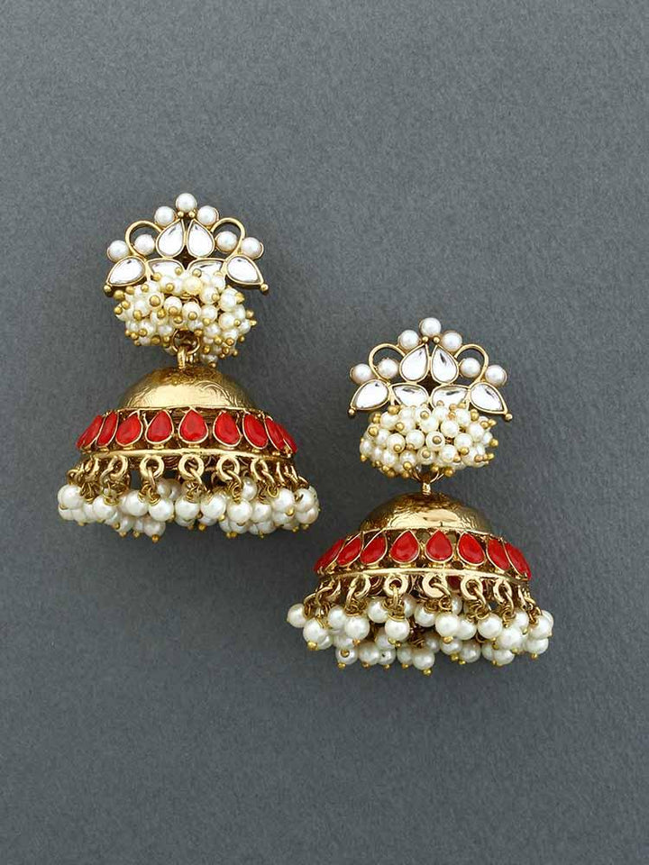 Red Hastha Jhumkis - Bling Bag