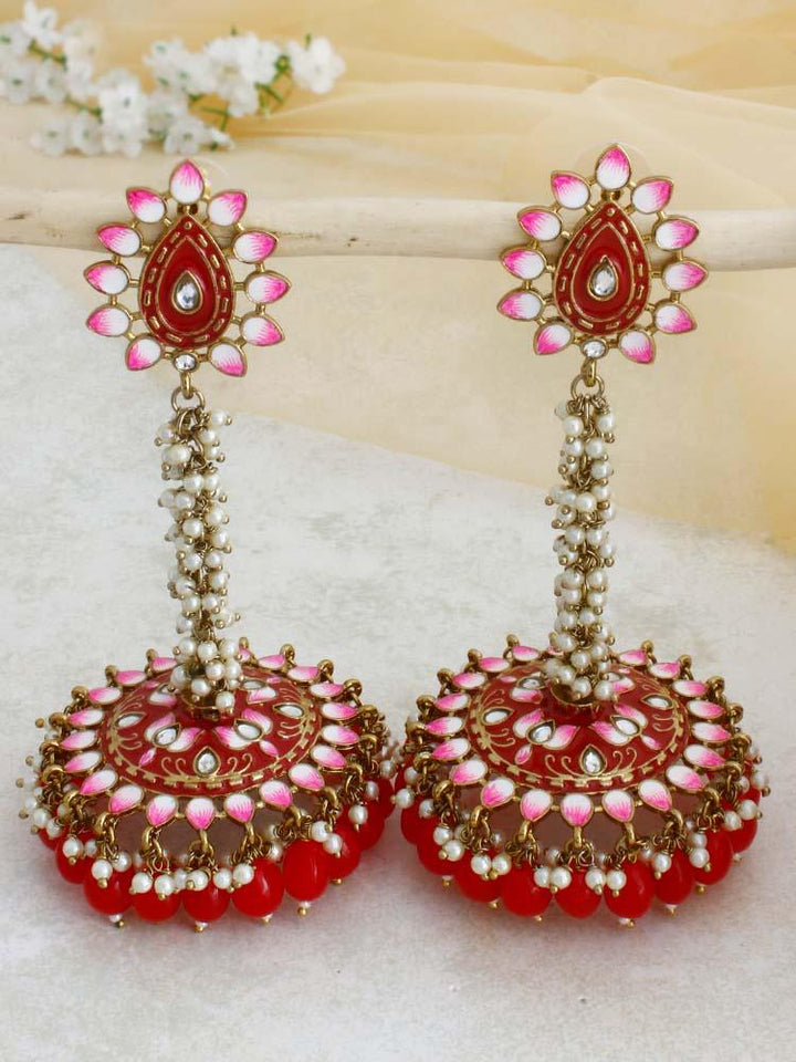 Red Jacki Jhumkis - Bling Bag