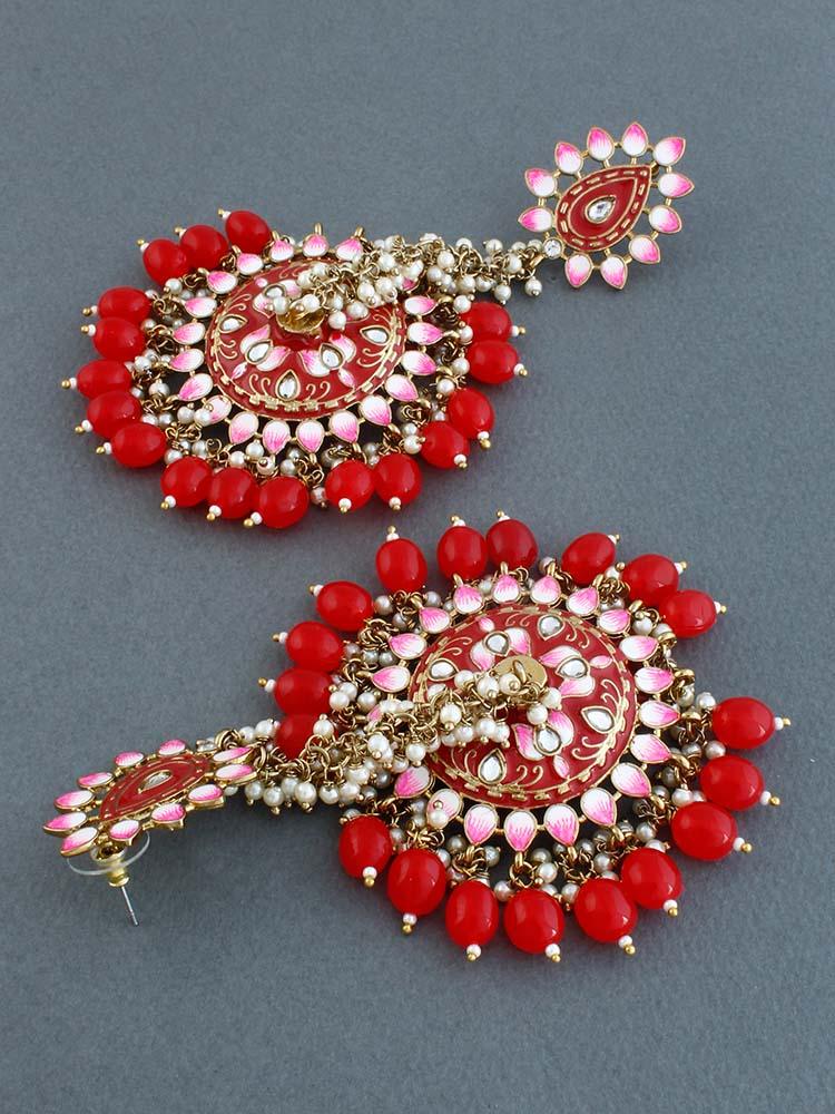 Red Jacki Jhumkis - Bling Bag