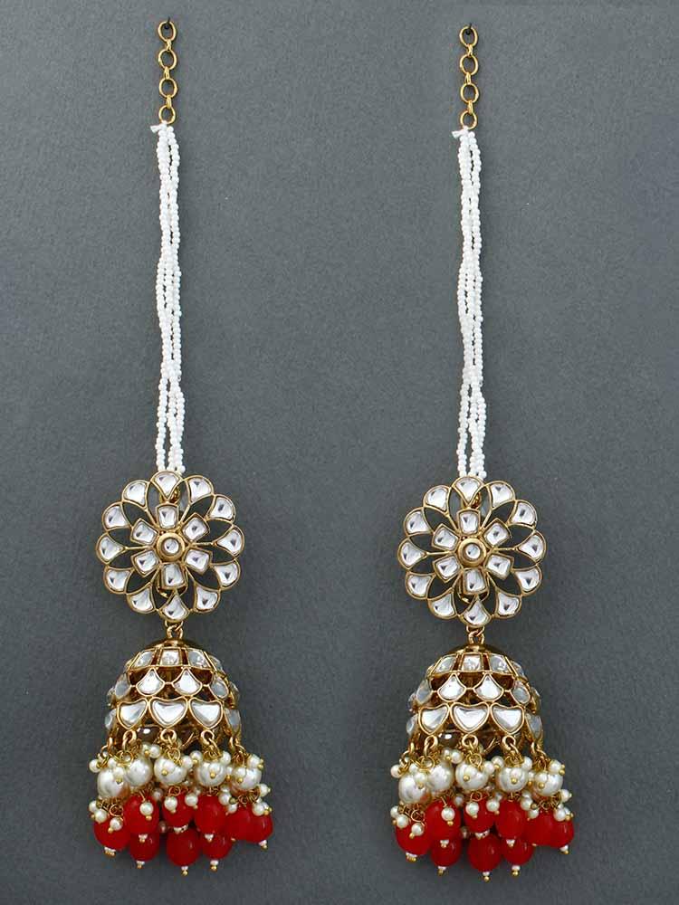 Red Malka Sahara Jhumkis - Bling Bag