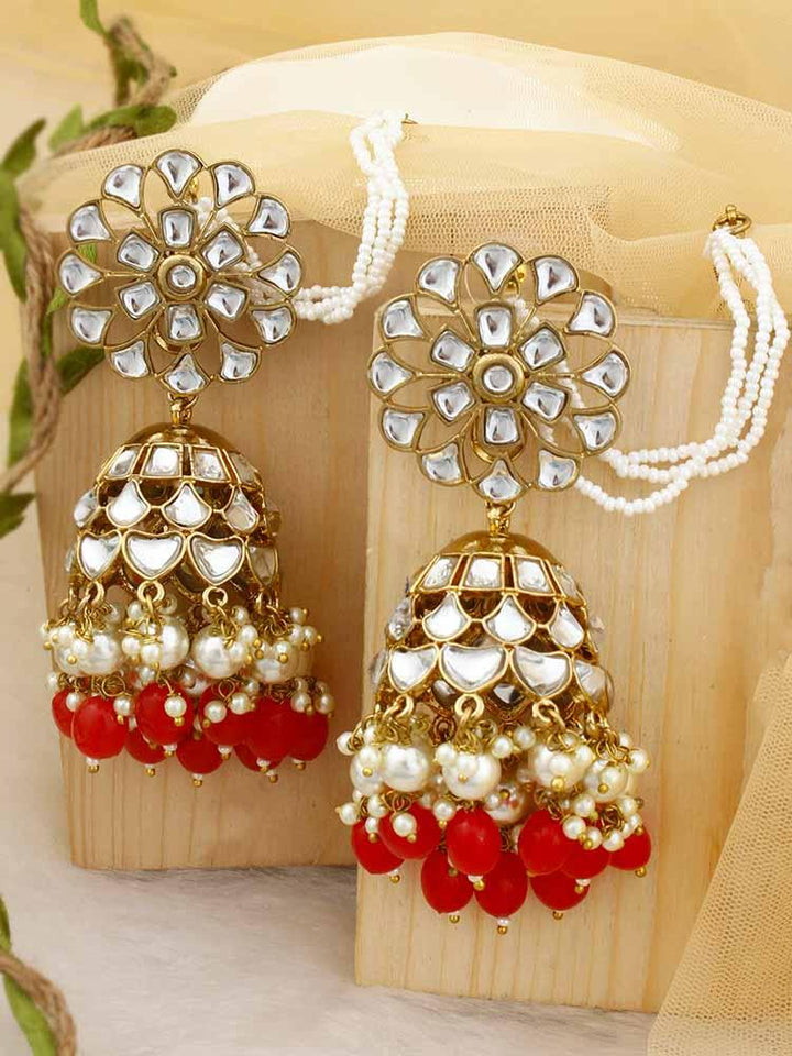 Red Malka Sahara Jhumkis - Bling Bag